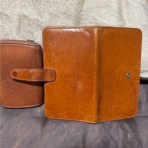 COPY - COACH Brown Leather Wallet and Pouch Set